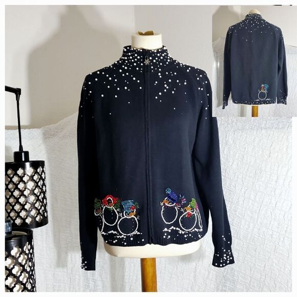 Christine Rotelli Christmas Embellished Sweater  Size Large - Picture 1 of 11